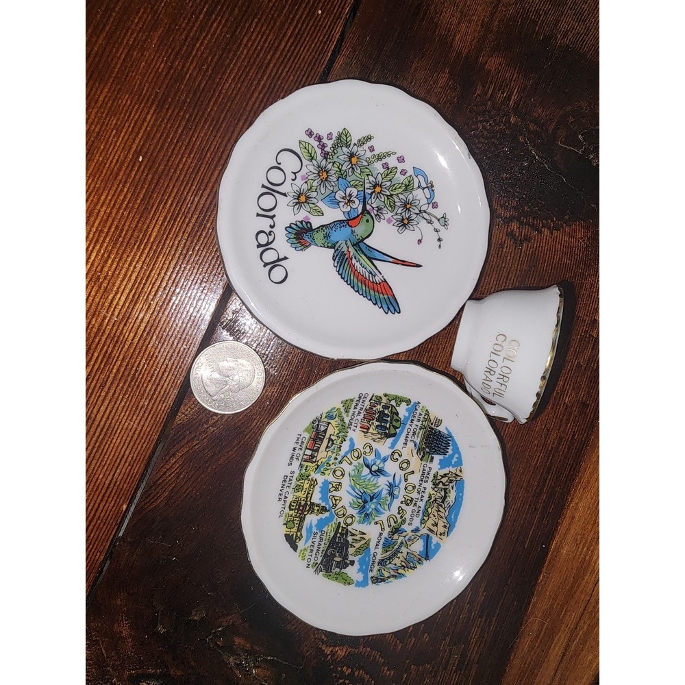 Vintage Miniature Plates and Cup from Colorado‎